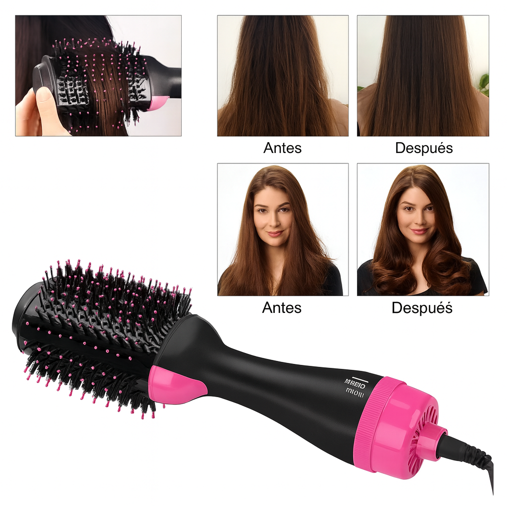 MyoGlow™ – Cepillo Secador 3 en 1 - Pelo de salón en casa