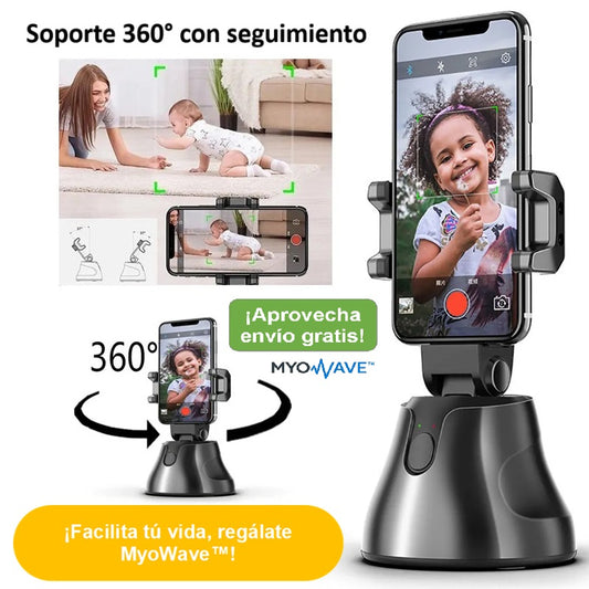 MyoWave™ – Soporte 360° con seguimiento automático para fotos y videos sin manos