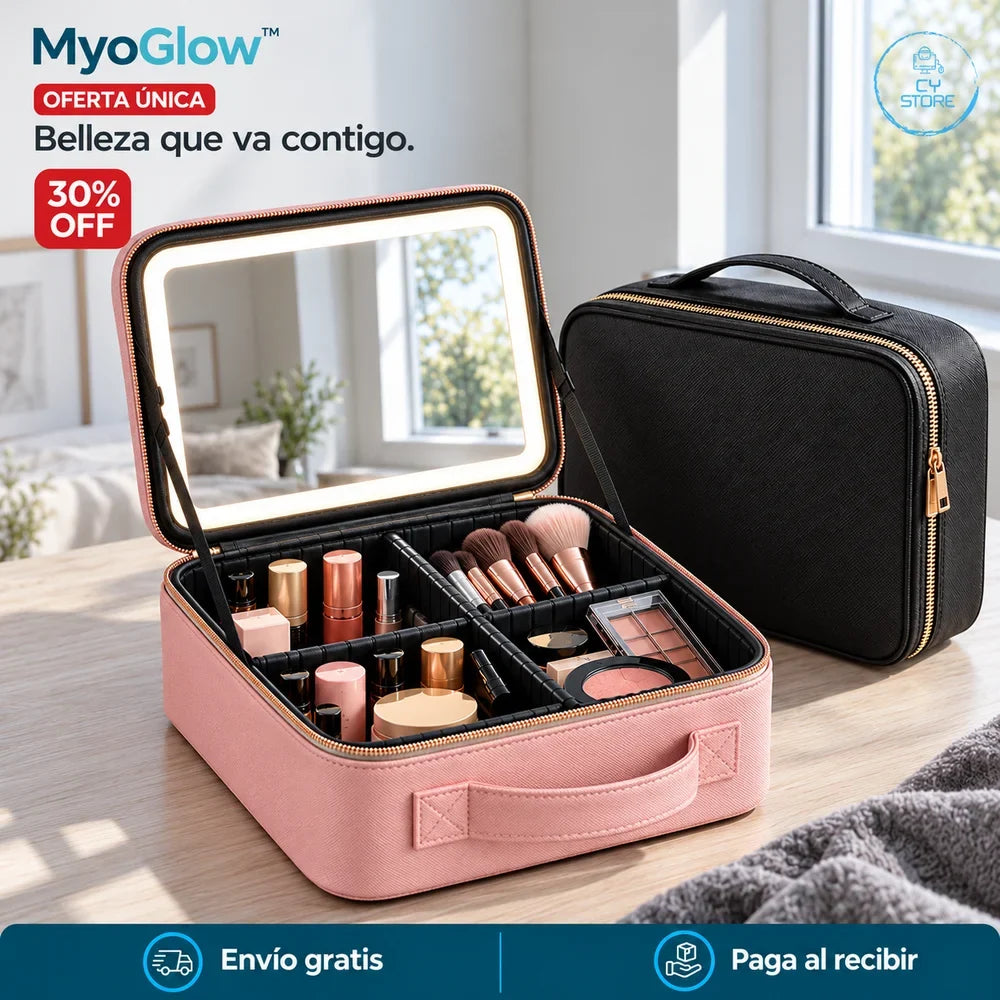 MyoGlow rosado y negro: oferta única, 30% OFF y condiciones integradas.