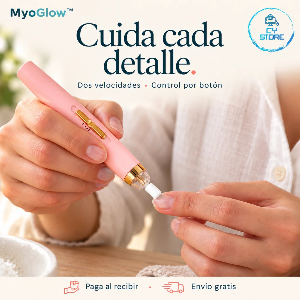 MyoGlow™: cuida cada detalle. Dos velocidades y control por botón. Paga al recibir, envío gratis y logo CY Store.